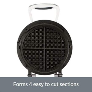 All-Clad Stainless Steel Classic Round Waffle Maker with 7 Browning Settings, 4-Section, Silver