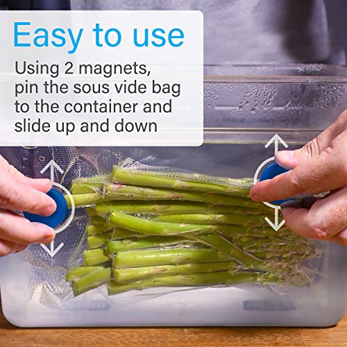 [4 pack] Sous Vide Magnets to Keep Bags Submerged and In Place - Sous Vide Accessories to Stop Floating Bags and Undercooking - Great Alternative to Sous Vide Weights, Balls, Clips, and Racks