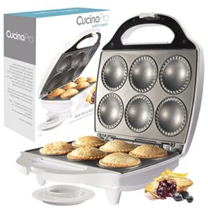 mini pie and quiche maker for easter baking – nonstick baker cooks 6 small quiches or pies in minutes- dough cutting circle easy dough measurement- better than pie tins, pans, holiday desserts cooking