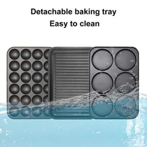 Health and Home Multifunction Nonstick Baking Maker with 3 Interchangeable Baking Plates for Grill,Pan Cake and Cake Pops,Takoyaki Maker.RED