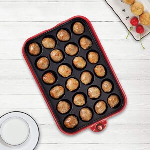 Health and Home Multifunction Nonstick Baking Maker with 3 Interchangeable Baking Plates for Grill,Pan Cake and Cake Pops,Takoyaki Maker.RED