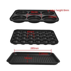 Health and Home Multifunction Nonstick Baking Maker with 3 Interchangeable Baking Plates for Grill,Pan Cake and Cake Pops,Takoyaki Maker.RED