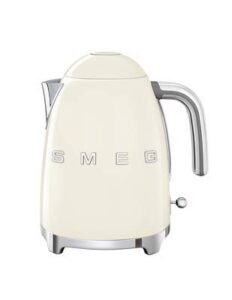 smeg klf03crus 50’s retro style aesthetic electric kettle with embossed logo, cream
