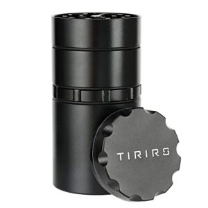 tirirs 2″ aluminium grinder with large capacity storage container, best gift, black