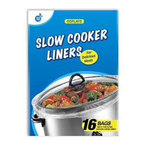 16 counts slow cooker liners small size( 11 x 16 inch) kitchen disposable cooking bags fits 1 to 3 quarts safe for oval or round pot (16)