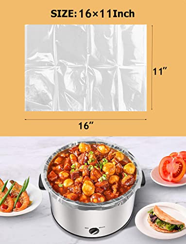 16 Counts Slow Cooker Liners Small Size( 11 x 16 Inch) Kitchen Disposable Cooking Bags Fits 1 to 3 Quarts Safe for Oval or Round Pot (16)