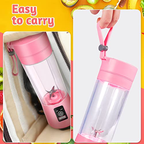 Portable Blender,Personal Blender for Shakes and Smoothies with Rechargeable USB Port,Fresh Juice Personal Size Blender with 380ml and 6 Blades