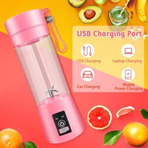 Portable Blender,Personal Blender for Shakes and Smoothies with Rechargeable USB Port,Fresh Juice Personal Size Blender with 380ml and 6 Blades