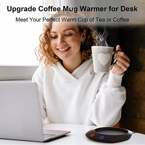 Ingecafea Upgrade Coffee Mug Warmer, Smart Coffee Warmer for Desk Use, 4 Temperature Settings & 4 Hours Auto Shut Off, Large Surface Coffee Cup Warmer for Coffee, Milk, Tea (Oval)