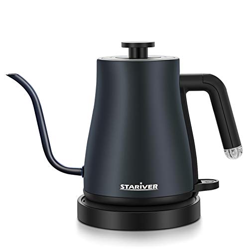 Stariver Electric Kettle Gooseneck Kettle, 1.2L Water Kettle, BPA-Free, Pour Over Tea Pot Stainless Steel for Coffee & Tea with Fast Heating, Auto-Shut Off and Boil-Dry Protection Tech, Dark Blue