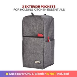 HOMEST Blender Dust Cover with Accessory Pocket Compatible with Ninja Foodi, Grey (Patent Pending)