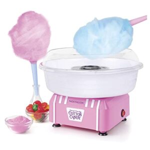 nostalgia retro countertop cotton candy maker, vintage candy machine for hard candy & flossing sugar, pink