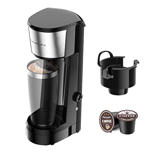 Vimukun Single Serve Coffee Maker Coffee Brewer Compatible with K-Cup Single Cup Capsule, Single Cup Coffee Makers Brewer with 6 to 14oz Reservoir, Tall Size KCM010A (Black)