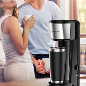 Vimukun Single Serve Coffee Maker Coffee Brewer Compatible with K-Cup Single Cup Capsule, Single Cup Coffee Makers Brewer with 6 to 14oz Reservoir, Tall Size KCM010A (Black)