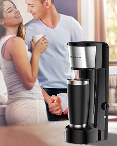 Vimukun Single Serve Coffee Maker Coffee Brewer Compatible with K-Cup Single Cup Capsule, Single Cup Coffee Makers Brewer with 6 to 14oz Reservoir, Tall Size KCM010A (Black)