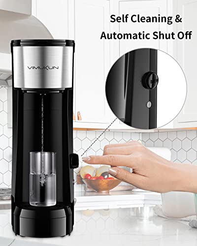 Vimukun Single Serve Coffee Maker Coffee Brewer Compatible with K-Cup Single Cup Capsule, Single Cup Coffee Makers Brewer with 6 to 14oz Reservoir, Tall Size KCM010A (Black)