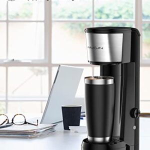 Vimukun Single Serve Coffee Maker Coffee Brewer Compatible with K-Cup Single Cup Capsule, Single Cup Coffee Makers Brewer with 6 to 14oz Reservoir, Tall Size KCM010A (Black)