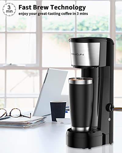 Vimukun Single Serve Coffee Maker Coffee Brewer Compatible with K-Cup Single Cup Capsule, Single Cup Coffee Makers Brewer with 6 to 14oz Reservoir, Tall Size KCM010A (Black)