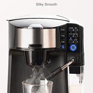 Boly 6-In-1 Coffee Maker with Auto Milk Frother, Single Serve Coffee, Tea, Latte and Cappuccino Machine, Compatible With Capsule & Ground Coffee, Compact Coffee Maker