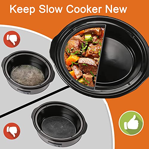 Slow Cooker Divider, Silicone Slow Cooker Liner BPA Free, Dishwasher Safe Fit 6QT (4 Count, Black)