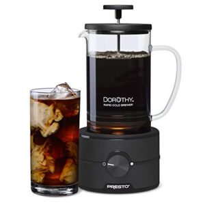 presto 02937 dorothy™ electric rapid cold brewer – cold brew at home in 15 minutes – no more waiting 12 to 24 hours.