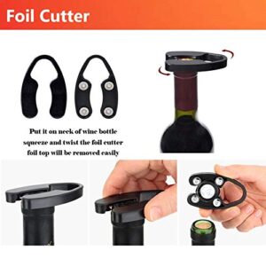 Air Pressure Pump Bottle Opener With Foil Cutter,Aerator Pourer,Vacuum Stopper(4PCS),Simple Cork Remover ,Efficient Corkscrew Bottle Opener,Great For Wine Lovers,Perfect Wine Gift.