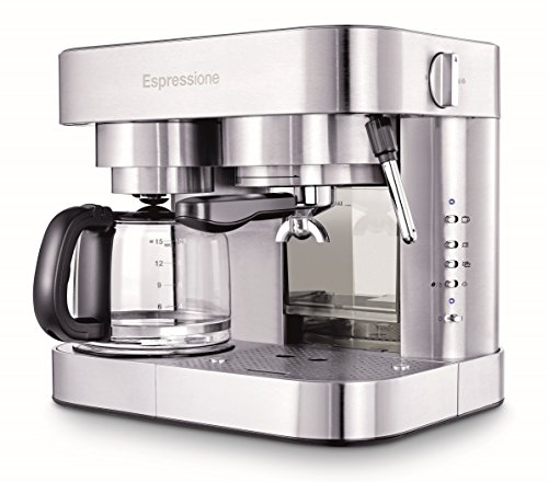 Espressione Combination Stainless Steel Espresso + Coffee Maker, 10 cups