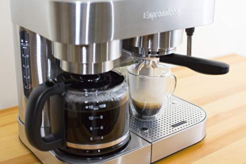 Espressione Combination Stainless Steel Espresso + Coffee Maker, 10 cups