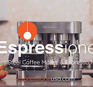 Espressione Combination Stainless Steel Espresso + Coffee Maker, 10 cups