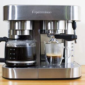 Espressione Combination Stainless Steel Espresso + Coffee Maker, 10 cups