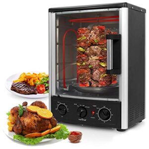 nutrichef upgraded multi-function rotisserie oven – vertical countertop oven with bake, turkey thanksgiving, broil roasting kebab rack with adjustable settings, 2 shelves 1500 watt – azpkrt97
