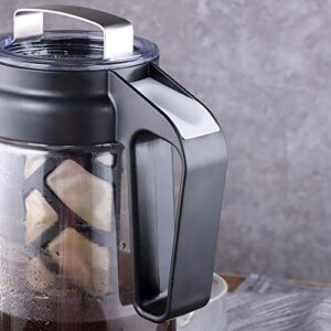 Sivaphe Large Cold Brewer Coffee Maker 2 Quart, Dishwasher Safty Manual Leak Proof Traitan Pitcher, 64 oz Iced Coffee Method Tea Brewer with Deluxe Reusable Mesh Filter