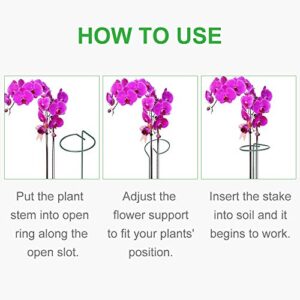 GROWNEER 12 Packs 36 Inches Garden Flower Support Plant Support Stakes, with 15 Pcs Plant Labels, Single Plant Stem Flower Support for Flowers, Orchid, Peony, Lily, Rose