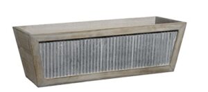 classic home and garden wood window box – galvanized accent