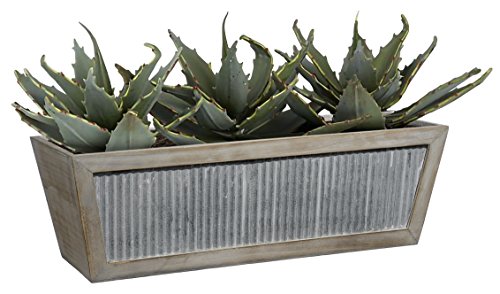 Classic Home and Garden Wood Window Box - Galvanized Accent