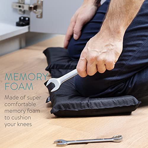 Navaris Memory Foam Kneeling Pad - Adjustable Width 17.7" to 31.5" Wide - Knee Pads for Gardening, Yoga, Prayer - 1.77" Thick Garden Cushion Kneeler