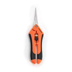 homeaning 1pc pruning shears,trimming scissors, blades gardening hand pruning snips titanium coated precision bonsai pruning shears, convenient and efficient flower cutters (orange)