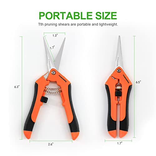 HOMEANING 1PC Pruning Shears,Trimming Scissors, Blades Gardening Hand Pruning Snips Titanium Coated Precision Bonsai Pruning Shears, Convenient and Efficient Flower Cutters (Orange)