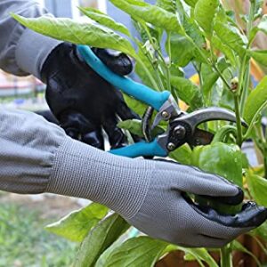 CHARGUY Long Sleeve Gardening Gloves, No-Slip Grip, Strong, Durable Garden Work Glove Protective, Flexible Sleeves, Extended Cuff, Women/Men, 1 Pair