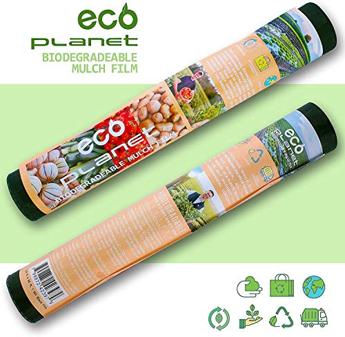 EcoPlanet Bio-degradable Plastic Mulch Film Gardening Farming Film Outdoor Garden Landscape Weed Barrier Blocker Fabric (Type A) (1 Mil, 2.7 feet x 50 feet)