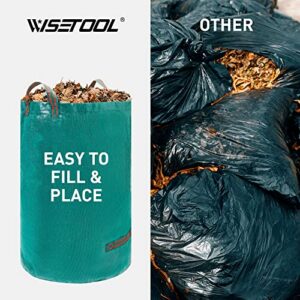WISETOOL 3-Pack 32 Gallons Garden Bags, Heavy Duty Reusable Yard Waste Bags with Gardening Gloves for Lawn Yard Pool Plant Trash Trimming Gardening Containers