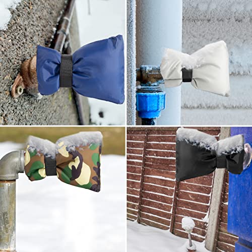 4 Packs Outdoor Faucet Covers - Thickened Winter Anti Freeze Hose Bib Cover, Waterproof PVC Spigot Socks for Outside Garden Pipe Insulation Protection Keep Warm