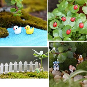 50 PCS Fairy Miniature Ornament DIY Kit and 4 PCS Artificial Succulent Plants for Garden Dollhouse Decoration