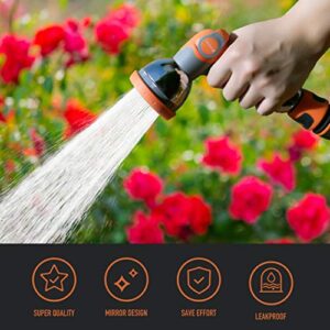 Water Hose Nozzle Sprayer, BIBURY Hand Sprayer with 10 Spray Patterns and On Off Valve Thumb Control, High Pressure Garden Hose Spray Nozzle for Watering Plants, Cleaning, Car Wash and Showering Pets