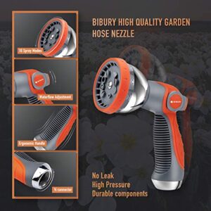 Water Hose Nozzle Sprayer, BIBURY Hand Sprayer with 10 Spray Patterns and On Off Valve Thumb Control, High Pressure Garden Hose Spray Nozzle for Watering Plants, Cleaning, Car Wash and Showering Pets