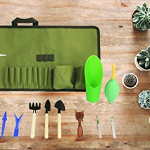 Succulent Kit Roll Organizer Gardening Tool Set | Terrarium Supplies Mini Succulent Garden Tool Kit | Heavy Duty Succulent Bonsai Planter Set Indoor Gardening | Fairy Zen Kit for Soil Fertilizer Seeds