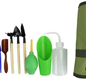 Succulent Kit Roll Organizer Gardening Tool Set | Terrarium Supplies Mini Succulent Garden Tool Kit | Heavy Duty Succulent Bonsai Planter Set Indoor Gardening | Fairy Zen Kit for Soil Fertilizer Seeds