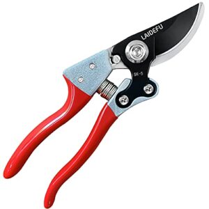 garden shears, pruning shears for gardening heavy duty with rust proof stainless steel blades, garden clippers best hand pruners ergonomic gardening tools