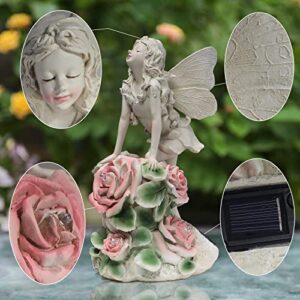 VASSTNESTAR Garden Angel Outdoor Decor Garden Statue,Solar Powered Outdoor Resin Statues-Patio Lawn Yard Porch, Funny Garden Angel Ornaments Figurines for Outside Garden Gifts (Prayer)