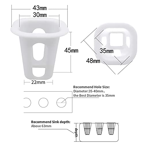 LAPOND 100-Pack Square Hydroponic Net Pots Pods 1.7 Inch Garden Slotted Cups Hydroponic,Heavy Duty Net Pots, Square Bucket Basket for Hydroponics